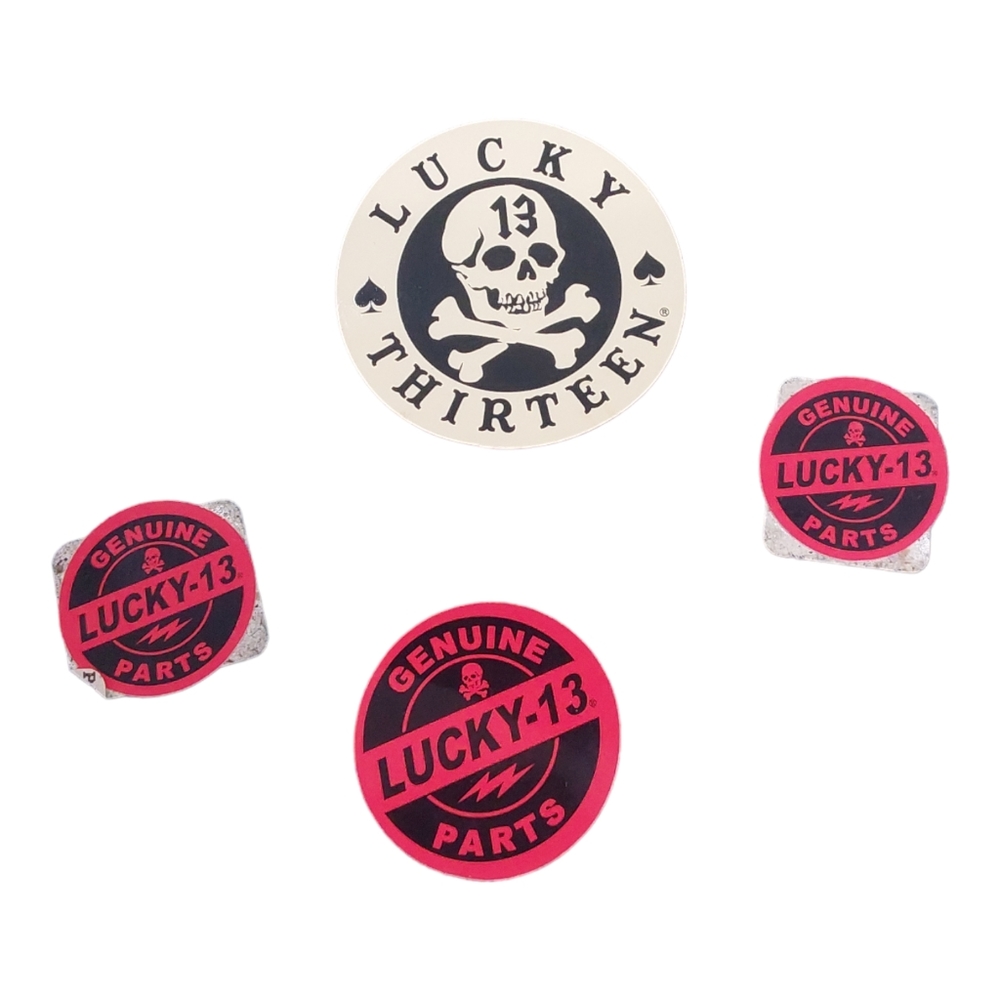 4 Lucky 13 Stickers.